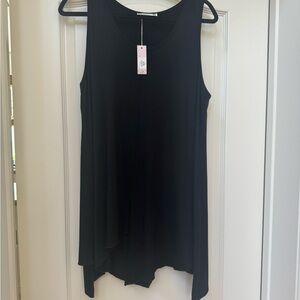 Luukaa Black Asymmetrical Tunic Top